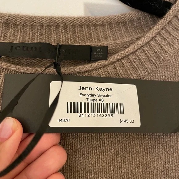 Jenni Kayne Taupe Crew Neck Sweater - Picture 2 of 6